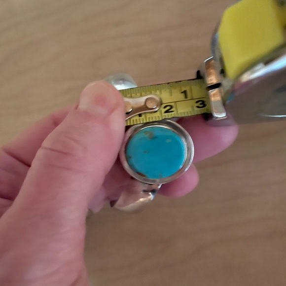 Native American Turquoise & Sterling Cuff bracelet beautiful stone!!!! - Picture 7 of 11